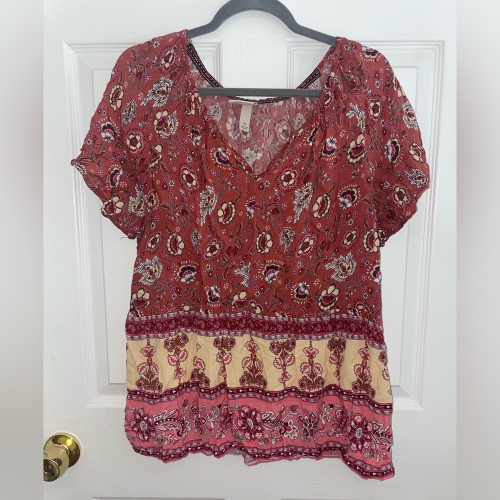 KNOX ROSE BABYDOLL VNECK TOP - Picture 4 of 9